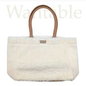 Cream Sherpa Fur Tote Bag